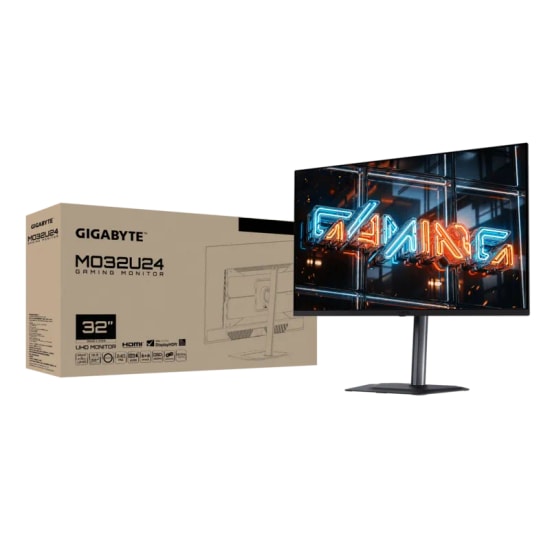 GIGABYTE MO32U24 32" 4K UHD 3840x2160 165Hz 0.03ms QD-OLED Oyuncu Monitörü - HDMI 2.1, DisplayPort, Type-C, HDR, Siyah