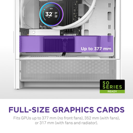 NZXT H3 Flow Beyaz Micro ATX Kasa + 750W Güç Kaynağı (CC-H31FW-01-C750SI) - Temperli Cam, Yüksek Hava Akışı, Mesh