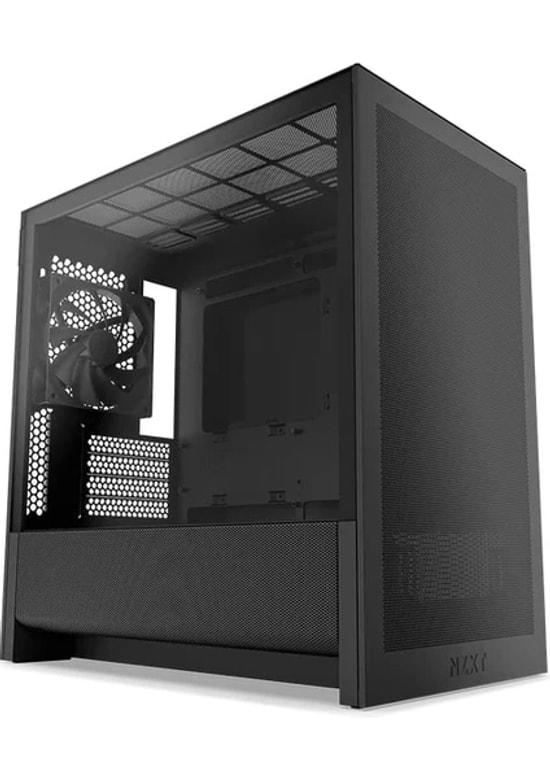NZXT H3 Flow Siyah Micro ATX Kasa + 750W Güç Kaynağı (CC-H31FB-01-C750SI) - Temperli Cam, Yüksek Hava Akışı, Mesh