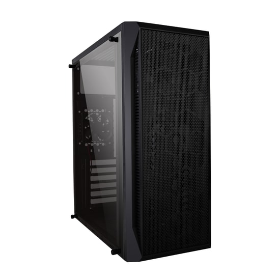 Hiper ZOE-500W Siyah Gaming ATX Mid Tower Kasa - 500W PSU, 3x12cm Rainbow Fan, Mesh Panel, Temperli Cam, Oyuncu Kasası