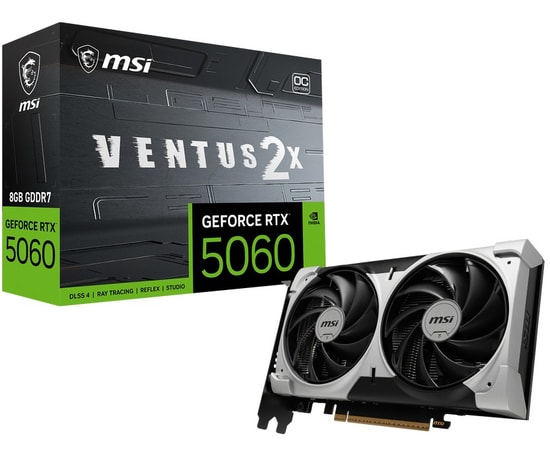MSI GeForce RTX 5060 Ventus 2X 8G OC V1 8GB GDDR7 Ekran Kartı - 128 Bit, PCIe 5.0, 3xDP, HDMI, DX12 Ultimate