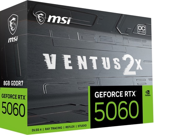 MSI GeForce RTX 5060 Ventus 2X 8G OC V1 8GB GDDR7 Ekran Kartı - 128 Bit, PCIe 5.0, 3xDP, HDMI, DX12 Ultimate
