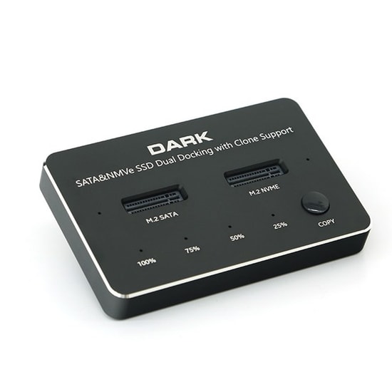 Dark DK-AC-DSDM2C M.2 NVMe & SATA SSD Disk İstasyonu - 10Gbps, Çevrimdışı Klonlama, SD Express Kart Okuyucu