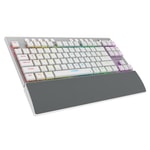 Rampage Beru Beyaz Kablosuz Mekanik Oyuncu Klavyesi - Low Profile Red Switch, RGB, TKL, 2.4GHz + Bluetooth, Q Düzen