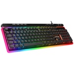 Rampage Shine K14 Siyah RGB Membran Kablolu Oyuncu Klavyesi - Türkçe Q, Rainbow Backlight, USB, Multimedya Tuşlu