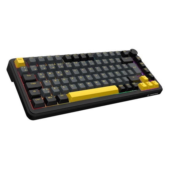 Rampage Yamikage Siyah Gri Sarı Kablosuz Türkçe Q Gaming Klavye - Hot-Swap Gasket, Oil Switch, RGB, PBT Keycaps