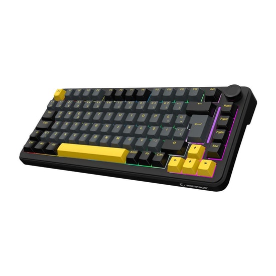 Rampage Yamikage Siyah Gri Sarı Kablosuz Türkçe Q Gaming Klavye - Hot-Swap Gasket, Oil Switch, RGB, PBT Keycaps