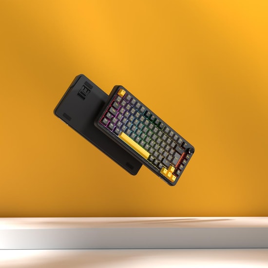 Rampage Yamikage Siyah Gri Sarı Kablosuz Türkçe Q Gaming Klavye - Hot-Swap Gasket, Oil Switch, RGB, PBT Keycaps