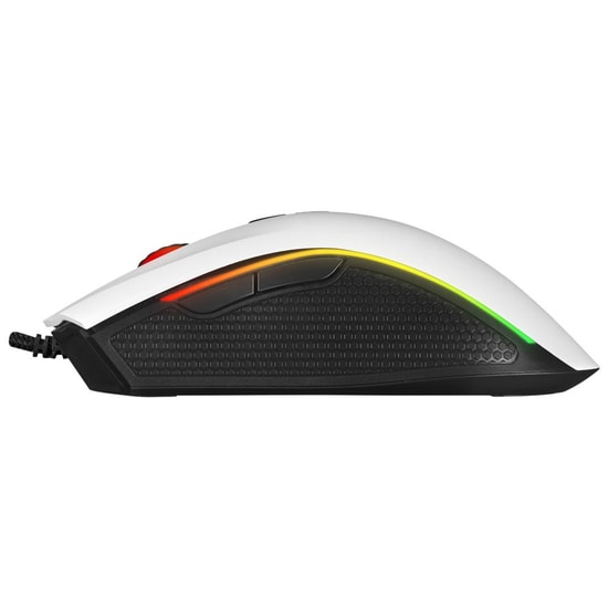 Rampage SMX-R44 V2 Beyaz Kablolu Makrolu RGB Oyuncu Mouse - 12800 DPI, 80M Huano Switch, 7 Tuş, 180cm Örgü Kablo