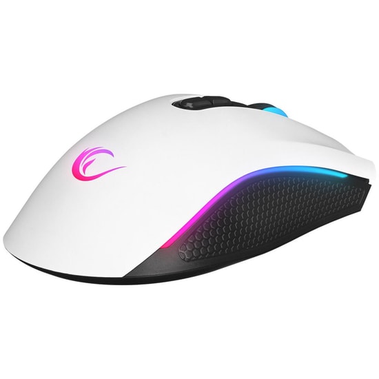 Rampage SMX-R44 V2 Beyaz Kablolu Makrolu RGB Oyuncu Mouse - 12800 DPI, 80M Huano Switch, 7 Tuş, 180cm Örgü Kablo