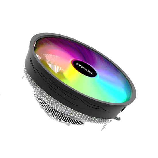 Evercool CS-02 Rainbow 120mm İşlemci Hava Soğutucu - Intel LGA1700 ve AMD AM5 Uyumlu, 6 Renk Sabit Led, 1600 RPM