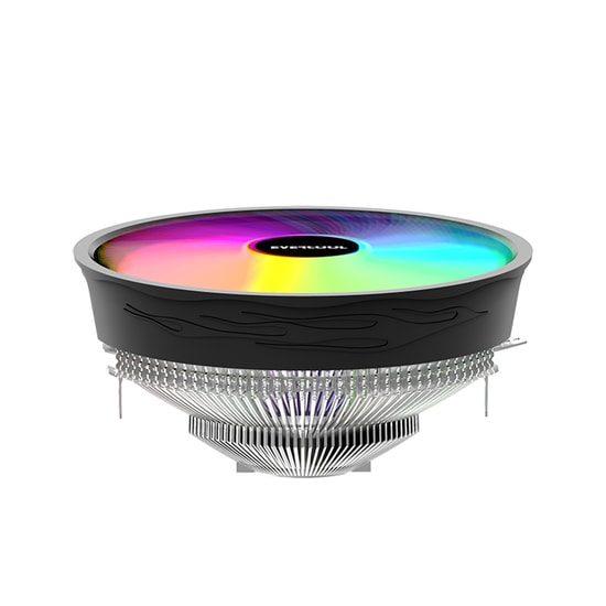 Evercool CS-02 Rainbow 120mm İşlemci Hava Soğutucu - Intel LGA1700 ve AMD AM5 Uyumlu, 6 Renk Sabit Led, 1600 RPM