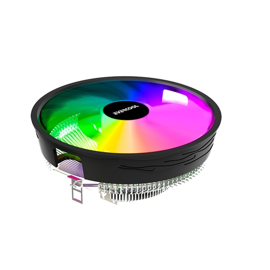 Evercool CS-02 Rainbow 120mm İşlemci Hava Soğutucu - Intel LGA1700 ve AMD AM5 Uyumlu, 6 Renk Sabit Led, 1600 RPM