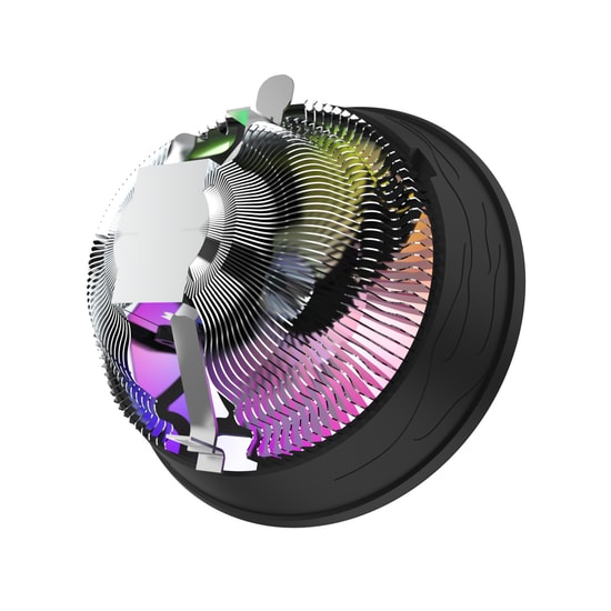 Evercool CS-02 Rainbow 120mm İşlemci Hava Soğutucu - Intel LGA1700 ve AMD AM5 Uyumlu, 6 Renk Sabit Led, 1600 RPM