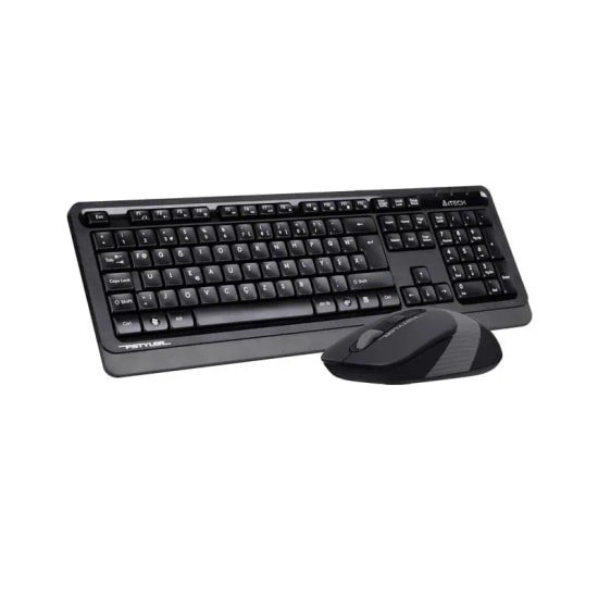 A4 Tech Fstyler FG1010-GRI-F Gri Kablosuz Türkçe F Düzen Klavye Mouse Seti - 2000 DPI, Optik, 15m Menzil, Nano Alıcı