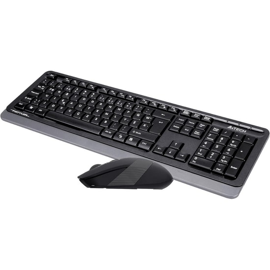 A4 Tech Fstyler FG1010-GRI-F Gri Kablosuz Türkçe F Düzen Klavye Mouse Seti - 2000 DPI, Optik, 15m Menzil, Nano Alıcı