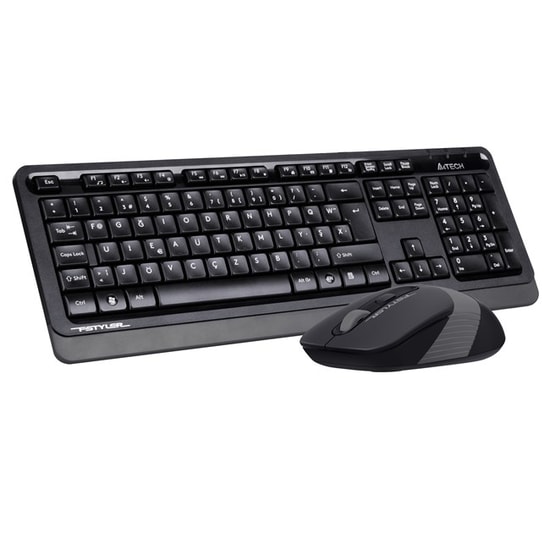 A4 Tech Fstyler FG1010-FG Siyah Kablosuz Türkçe F Klavye Mouse Seti - 2000 DPI, Optik, 15m Menzil, Nano Alıcı