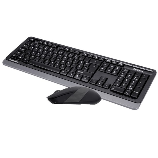 A4 Tech Fstyler FG1010-FG Siyah Kablosuz Türkçe F Klavye Mouse Seti - 2000 DPI, Optik, 15m Menzil, Nano Alıcı