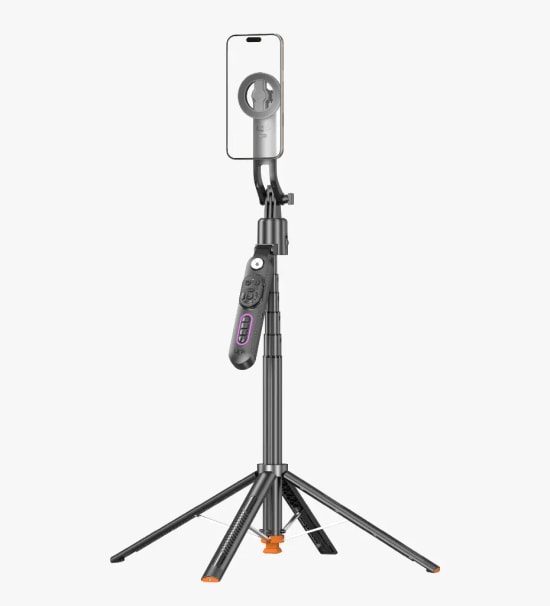 Linktech H880 Premium Manyetik Sap Braketli AI Destekli Yüz Takibi Selfie Çubuğu - Uzaktan Kumanda, BT V5.3, 1500mAh Pil