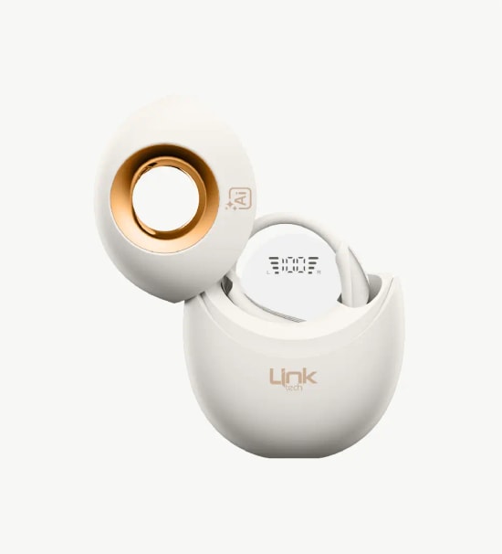 Linktech X166 Açık Kulak Tasarım Ai Dijital Ekranlı Gri Renkli Bluetooth Kulaklık - Spora Uygun, BT 5.0, 13 mm Sürücü