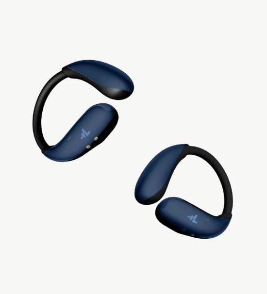 Linktech X166 Açık Kulak Tasarım Ai Dijital Ekranlı Koyu Mavi Bluetooth Kulaklık - Spora Uygun, BT 5.0, 13 mm Sürücü