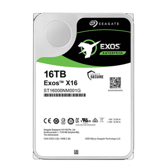 Seagate Exos X16 16TB 3.5" SATA HDD (ST16000NM0001G) - 7200 RPM, 256MB Önbellek, 261 MB/s, Kurumsal Veri Merkezi Diski