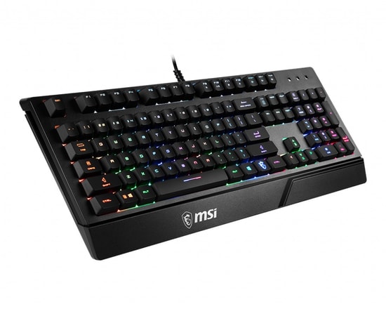 MSI Vigor GK20 TR Kablolu Membran Oyuncu Klavyesi - Rainbow Aydınlatma, Sıvı Dökülmesine Dayanıklı, Türkçe Q