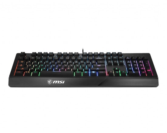 MSI Vigor GK20 TR Kablolu Membran Oyuncu Klavyesi - Rainbow Aydınlatma, Sıvı Dökülmesine Dayanıklı, Türkçe Q