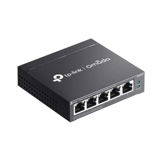 TP-Link Omada ES205GP 5 Port Gigabit Akıllı Yönetilebilir PoE+ Switch - 4x PoE Port, 65W, Metal Kasa, 250m Menzil