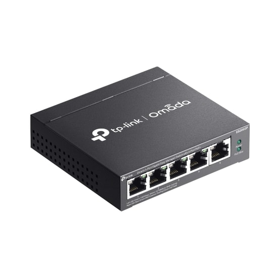 TP-Link Omada ES205GP 5 Port Gigabit Akıllı Yönetilebilir PoE+ Switch - 4x PoE Port, 65W, Metal Kasa, 250m Menzil