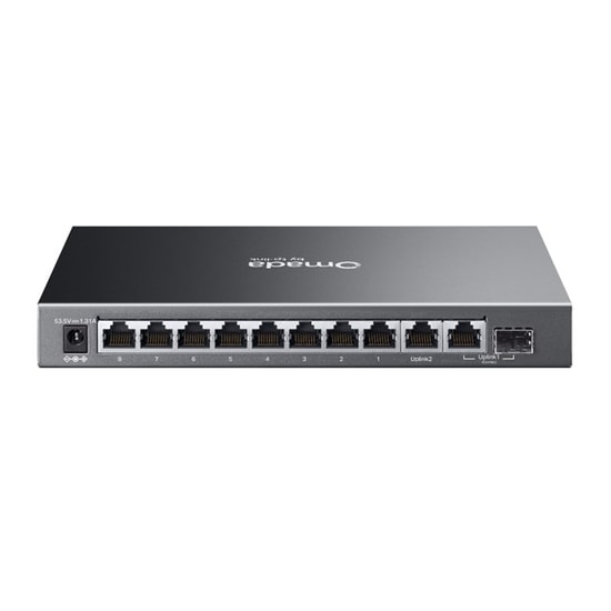 TP-Link Omada ES210GP 10 Port Gigabit Yönetilebilir PoE Switch - 8 Port PoE+, 63W, 10/100/1000 Mbps, Metal Kasa