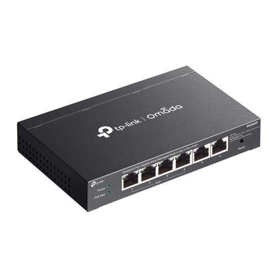 TP-Link Omada ES206GP 6 Port Gigabit Yönetilebilir PoE Switch - 4 Port PoE+, 65W, Metal Kasa, Masaüstü Kullanım