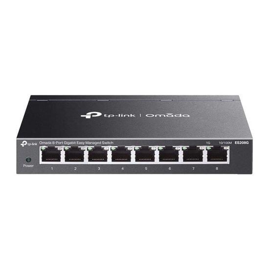 TP-Link Omada ES208G 8 Port Gigabit Yönetilebilir PoE Switch - 10/100/1000 Mbps, Metal Kasa, Masaüstü Kullanım