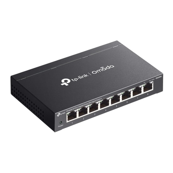TP-Link Omada ES208G 8 Port Gigabit Yönetilebilir PoE Switch - 10/100/1000 Mbps, Metal Kasa, Masaüstü Kullanım