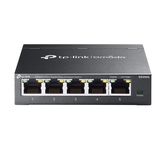 TP-Link Omada ES205G 5 Port Gigabit Kolay Yönetilebilir Switch - 10/100/1000 Mbps, Metal Kasa, Fansız Tasarım