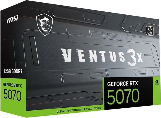MSI GeForce RTX 5070 Ventus 3X 12G Ekran Kartı - 12GB GDDR7, 192 Bit, 2512MHz, DLSS 4, PCIe 5.0, DX12, Ray Tracing