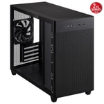 Asus PRIME-AP201-TG-SIYAH Siyah Micro-ATX Kasa - Temperli Cam, 1x120mm Fan, USB 3.2, Type-C, 360mm Radyatör Desteği