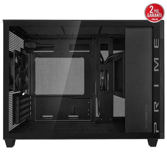 Asus PRIME-AP201-TG-SIYAH Siyah Micro-ATX Kasa - Temperli Cam, 1x120mm Fan, USB 3.2, Type-C, 360mm Radyatör Desteği