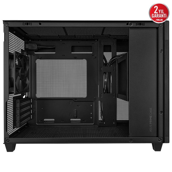 Asus PRIME-AP201-TG-SIYAH Siyah Micro-ATX Kasa - Temperli Cam, 1x120mm Fan, USB 3.2, Type-C, 360mm Radyatör Desteği