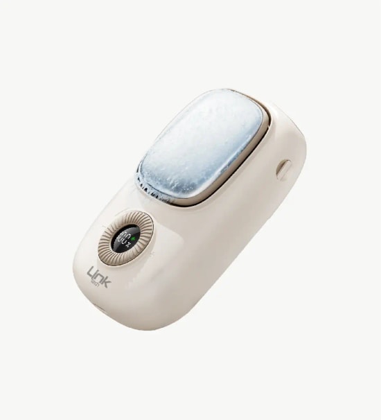 LinkTech FA51 Premium Büyük Boy Buz Kompresli Krem El Fanı - Eller Serbest, Askı İpli, 15.000 RPM, Ayarlanabilir Hız
