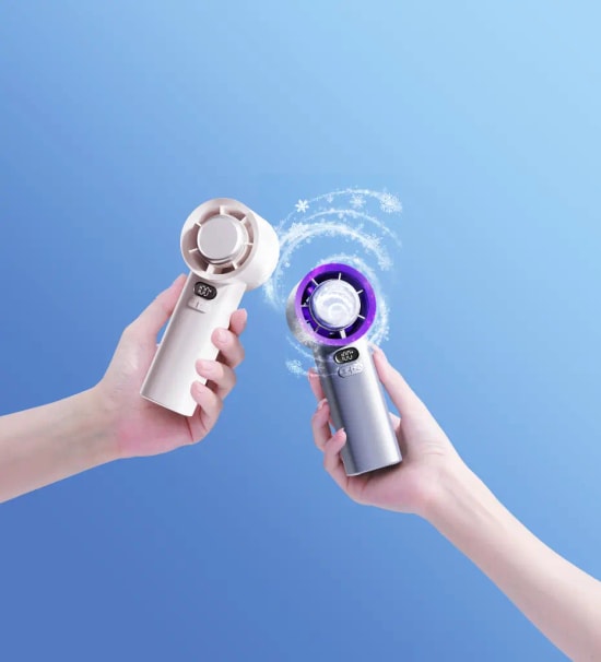 LinkTech FA50 Premium Soğutucu Krem El Tipi Vantilatör - 3600 mAh Batarya, 15.000 RPM, Ayarlanabilir Hız, Type C Şarj