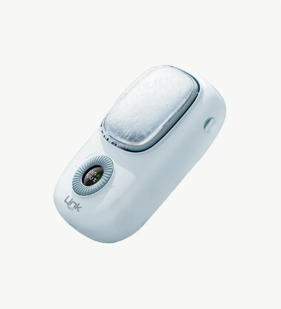 LinkTech FA51 Premium Büyük Boy Buz Kompresli Mavi El Fanı - Eller Serbest, Askı İpli, 15.000 RPM, Ayarlanabilir Hız