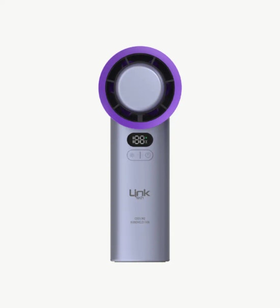 LinkTech FA50 Premium Soğutucu Gri El Tipi Vantilatör - 3600 mAh Batarya, 15.000 RPM, Ayarlanabilir Hız, Type C Şarj