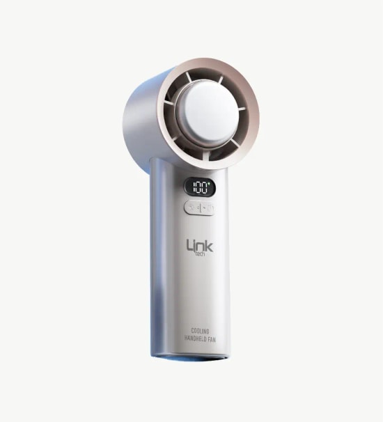 LinkTech FA50 Premium Soğutucu Gri El Tipi Vantilatör - 3600 mAh Batarya, 15.000 RPM, Ayarlanabilir Hız, Type C Şarj