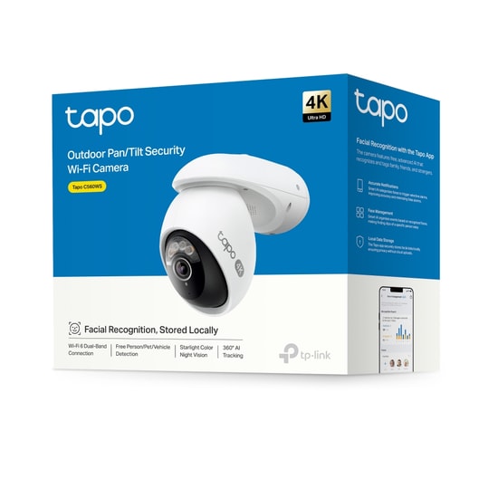 TP-Link Tapo TC46 8MP 4K Dış Mekan Wi-Fi Güvenlik Kamerası - 30m Renkli Gece Görüşü, Çift Yönlü Ses, IP66, 4K UHD