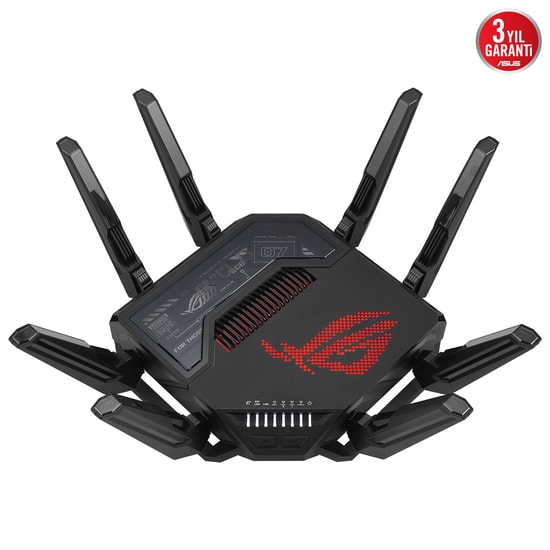 Asus ROG Rapture GT-BE98 Quad-Band WiFi 7 Gaming Access Point Router - BE25000, 8 Anten, AiMesh, ROG RGB, VPN