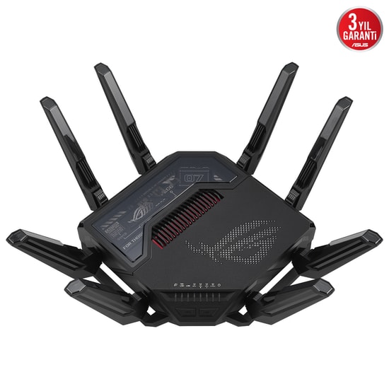 Asus ROG Rapture GT-BE98 Quad-Band WiFi 7 Gaming Access Point Router - BE25000, 8 Anten, AiMesh, ROG RGB, VPN