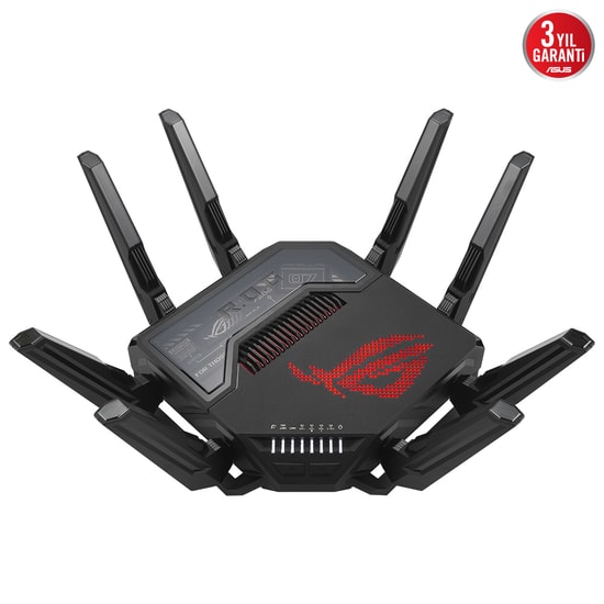 Asus ROG Rapture GT-BE98 Quad-Band WiFi 7 Gaming Access Point Router - BE25000, 8 Anten, AiMesh, ROG RGB, VPN