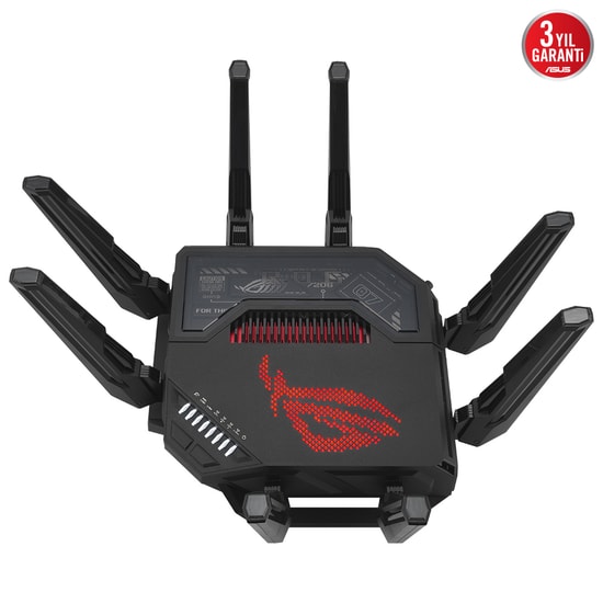 Asus ROG Rapture GT-BE98 Quad-Band WiFi 7 Gaming Access Point Router - BE25000, 8 Anten, AiMesh, ROG RGB, VPN