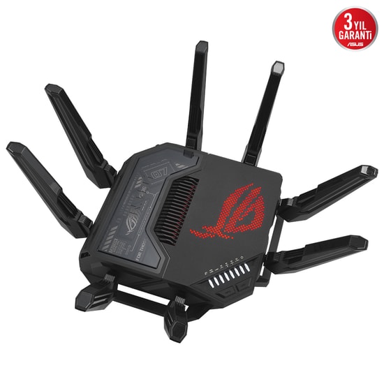 Asus ROG Rapture GT-BE98 Quad-Band WiFi 7 Gaming Access Point Router - BE25000, 8 Anten, AiMesh, ROG RGB, VPN